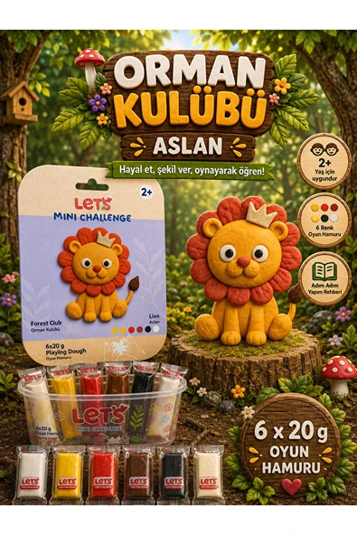 LETS OYUN HAMURU ORMAN KULUBU ASLAN 6x20g 1041 ürün görseli 1