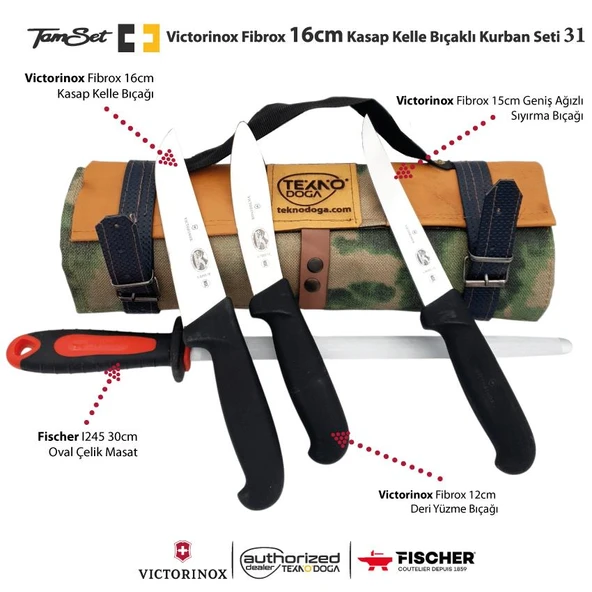 Victorinox Fibrox 16cm Kelle Bıçaklı Kurban Seti 31 V1603DX4 ürün görseli 1