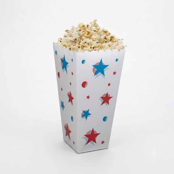ŞeyliŞeyler - Popcorn Mısır Kutusu Büyük Boy Karton Bardak 250 Adet (5 Paket) ürün görseli 1