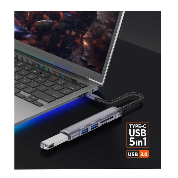 Polosmart PGS407 Dönüştürücü Hub Gri - Resim 2