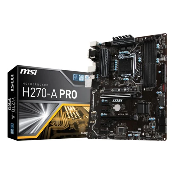 MSI H270-A PRO SOKET 1151 DDR4 2400 DP DVI VGA 6X PCIE+ 1X M.2 USB3.1 ATX ANAKART ( OUTLET ) ürün görseli 1