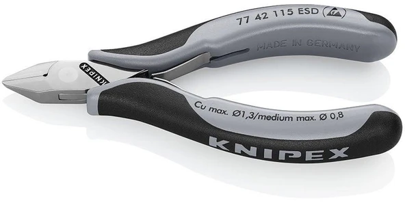 Knipex 77 42 115 ESD Elektronikçi Yan Keski 115 mm Profesyonel ürün görseli 1