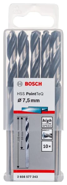 Bosch HSSPointTeQ Metal Matkap Ucu 7.5 MM 10"lu ürün görseli 1