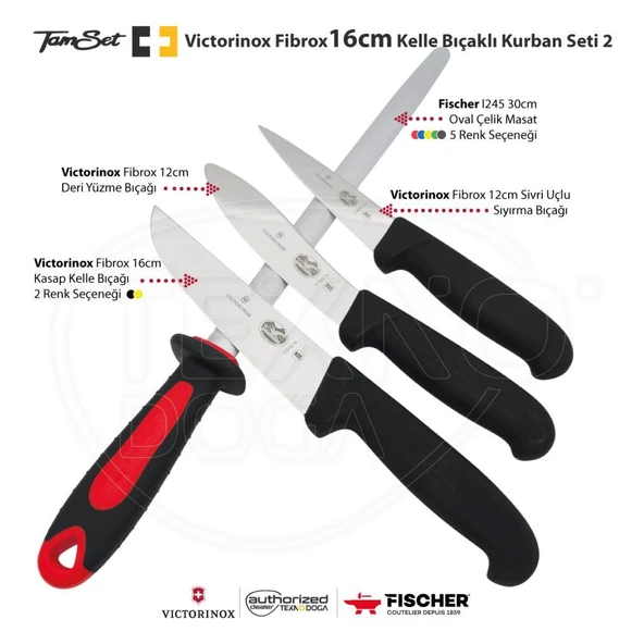 Victorinox Fibrox 16cm Kelle Bıçaklı Kurban Seti 2 V1608C ürün görseli 1