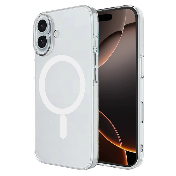 Apple İphone 16 Plus Kılıf Magneticsafe Şeffaf Silikon - Şeffaf ürün görseli 1