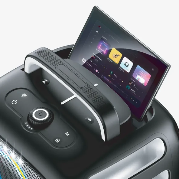 M427 Premium Çift Mikrofonlu 650W Ekstra Bas Bluetooth Hoparlör - Resim 8