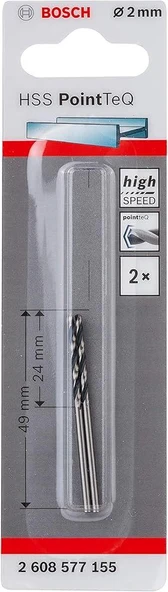 Bosch HSSPointTeQ Metal Matkap Ucu 2.0 mm 2 li ürün görseli 1
