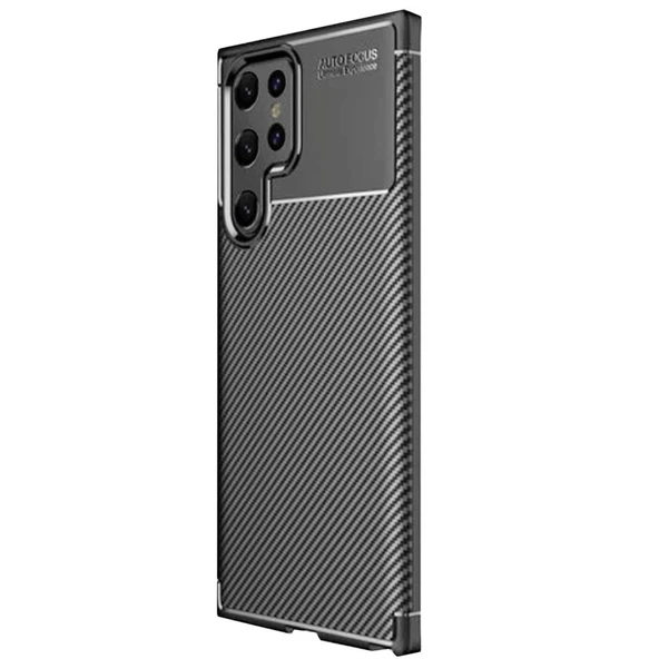 Samsung Galaxy S25 Ultra Kılıf Auto Focus Karbon Kapak - Siyah ürün görseli 1
