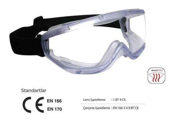 Buğulanmaz  Şeffaf Google Gözlük Starline G-032KN-C - Resim 2