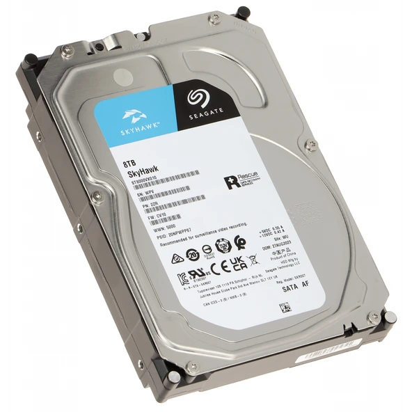 SEAGATE SKYHAWK, ST8000VX010, 3.5", 8TB, 256Mb, 5400Rpm, Güvenlik, HDD ürün görseli 1