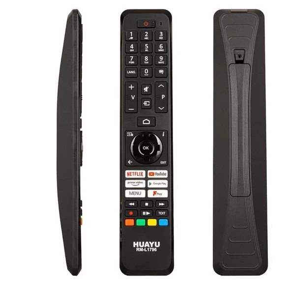 Huayu Rm-L1796 Netflix-Youtube-Prime Video-Google Play- Menu-Tv3 Play Tuşlu Universal Lcd Led Tv Kumanda ürün görseli 1