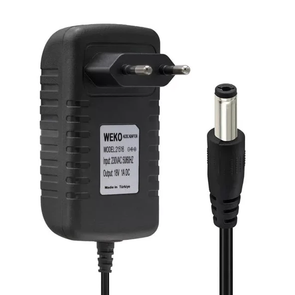 Weko Volt 1 Amper Priz Tip 5.5X2.5 Uç Adaptör ürün görseli 1
