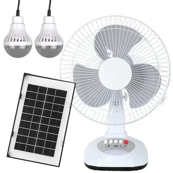 Pm-22009 3 Kademeli Şarjlı - Solarlı Fan Vantilatör Ampul - Ledli - ürün görseli 1