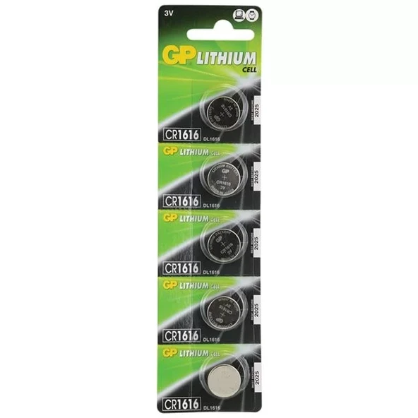 Gp Cr1616 Lityum 3 Volt Pil 5'Li Paket ürün görseli 1