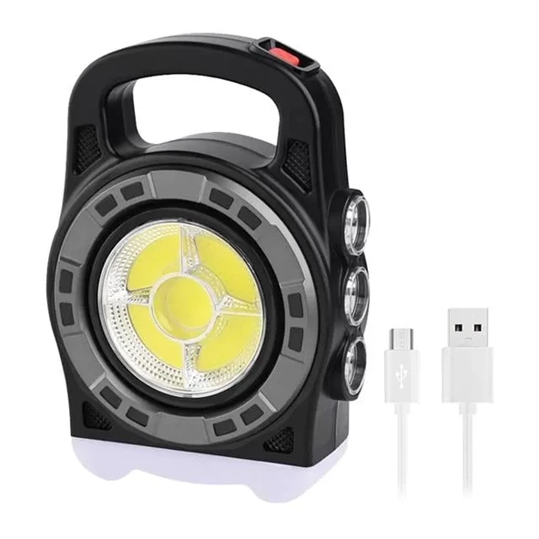 Hb-6678C Cob Ledli 20 Watt 3 Kademeli Şarjlı Usb Çıkışlı Solar Lamba ürün görseli 1