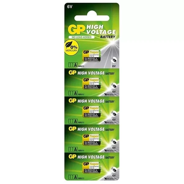 Gp 6 Volt 11 Amper Alkalin 5'Li Pil 11A-2C5 ürün görseli 1