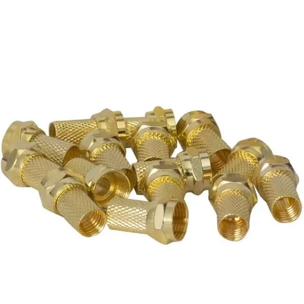 F Konnektör Altın Rg6/U4 Geniş (100'Lü Paket) ürün görseli 1