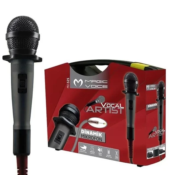 Magicvoice Mv-525 Dinamik Profesyonel 4.5 Metre Kablolu El Mikrofonu ürün görseli 1