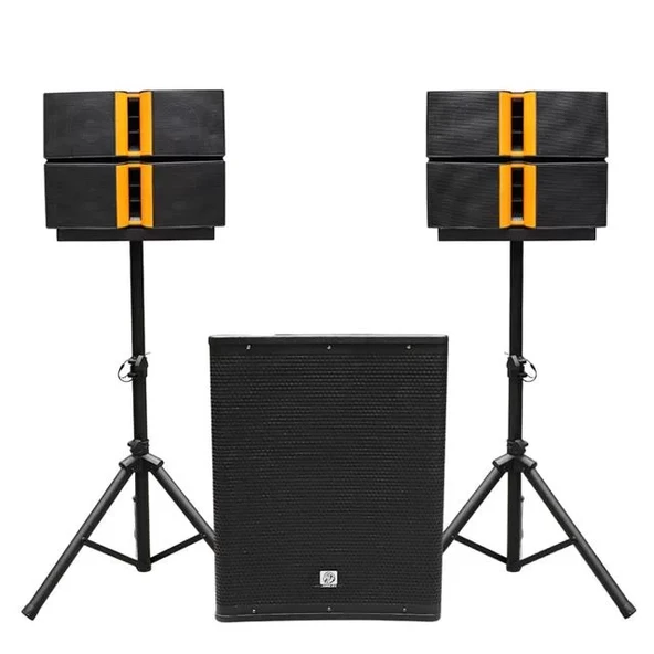 Shile Przz12Au 1200W Rms Aktif Ses Sistemi 18" Subwoofer 120Oz 4 Satellite Kule Seti Dsp Kontrollü Bluetooth/Tws/Mp3 Full Paket ürün görseli 1