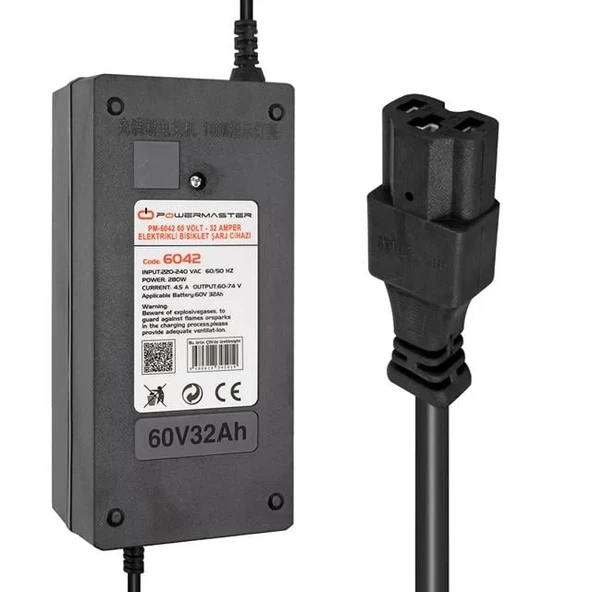 Powermaster Pm-6042 60 Volt - 32 Amper Elektrikli Bisiklet Şarj Cihazı ürün görseli 1