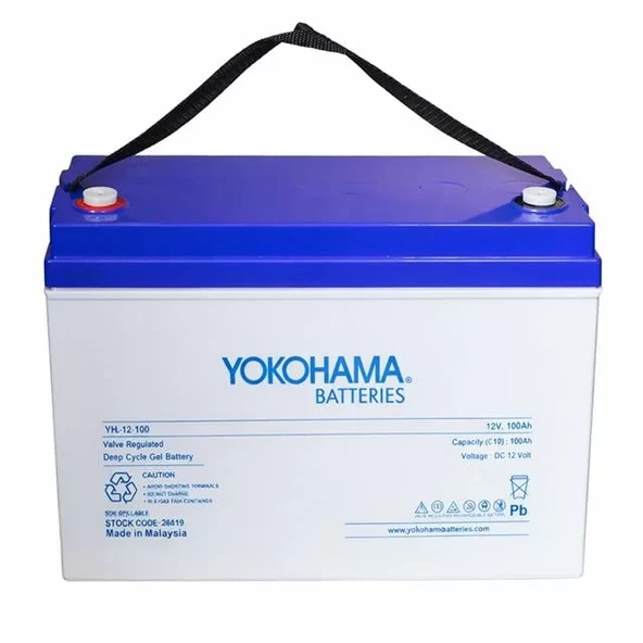 Yokohama Yh-26919 12V 100Ah Tam Bakımsız Deep Cycle Jel Akü (330X172X218Mm) ürün görseli 1