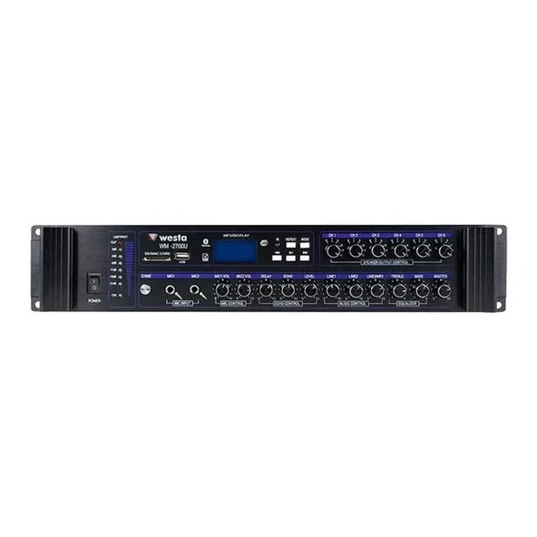 Westa Wm-2700U 700W Usb/Bt/Sd 6 Bölgeli Hat Trafolu Mikser Amfi - Anfi ürün görseli 1
