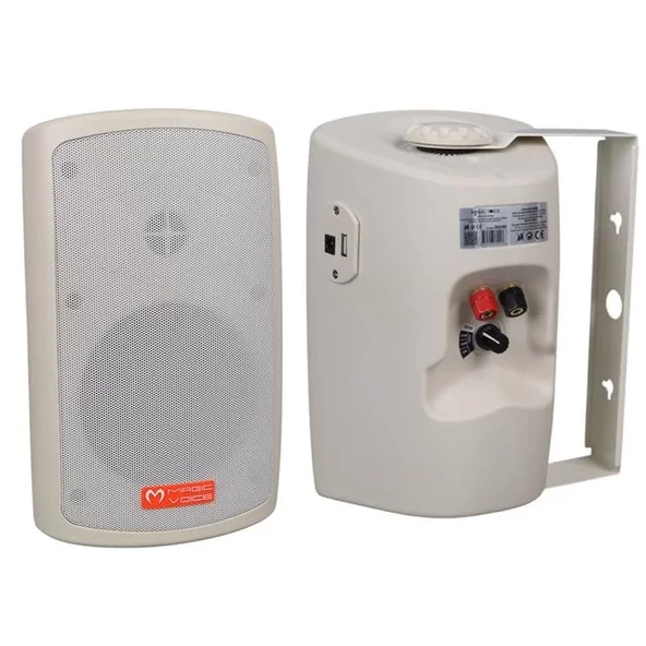 Magicvoice Mv-36 11 Cm 50 Watt Komütatörlü Hat Trafolu Krem Beyaz Sütun Hoparlör (2'Li Takım) ürün görseli 1