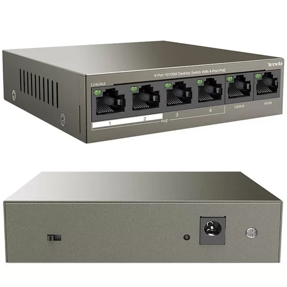 Tenda Tef1106P 2 X Uplink + 4 Port Poe Ethernet Switch 63 Watt ürün görseli 1