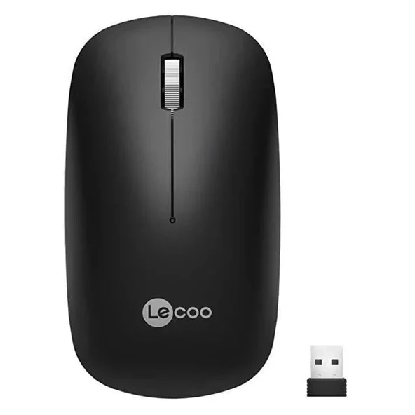 Lenovo Lecoo Ws214 2.4Ghz Kablosuz 1200Dpı Siyah Optik Mouse ürün görseli 1