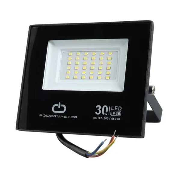 Pm-22585 30 Watt - 220 Volt 6500K Ip66 150* Işık Açısı Siyah Slim Kasa Led Projektör ürün görseli 1