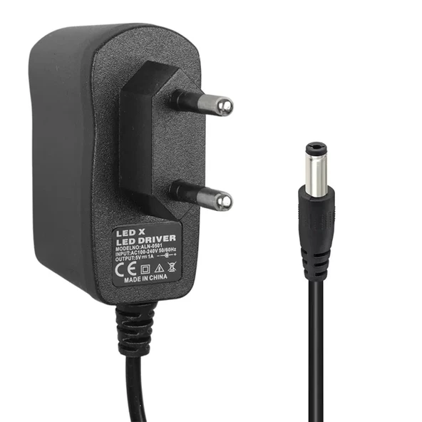 Pm-5737 5 Volt - 1 Amper 3.5*1.35 Mm Uçlu Plastik Kasa Priz Tipi Adaptör ürün görseli 1