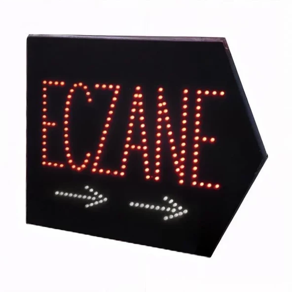 Powermaster Pm-28338 Eczane Smd Led Tabelası Sağ Ok Yönlü Kırmızı-Beyaz Suya Dayanıklı 345X465Mm ürün görseli 1