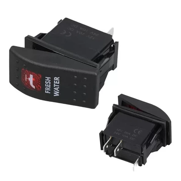 Hidrafor Sembollü Işıklı 3 Pinli On-Off 12-24V Marin Switch ürün görseli 1