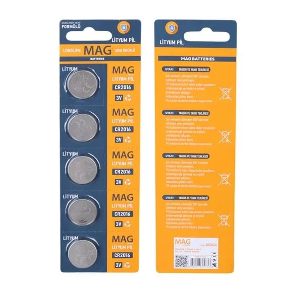 Mag Batteries Mg-2016 Cr2016 3 Volt Pil (5'Li Blister Paket) ürün görseli 1