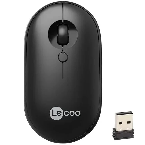 Lenovo Lecoo Ws212 1600 Dpı 4 Tuşlu Kablosuz Siyah Optik Mouse ürün görseli 1