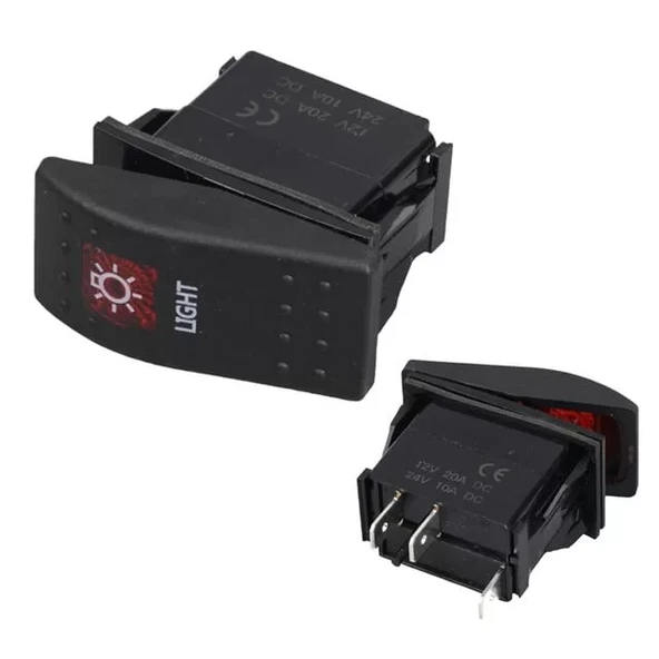 Lamba Sembollü Işıklı 3 Pinli On-Off 12-24V Marin Switch ürün görseli 1