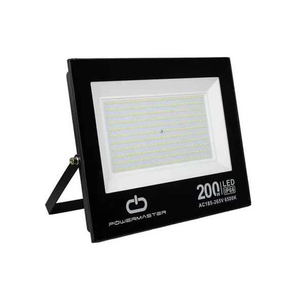 Pm-22583 200 Watt - 220 Volt Beyaz 6500K Ip66 120* Işık Açısı Siyah Slim Kasa Led Projektör ürün görseli 1