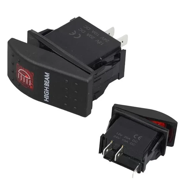 Powermaster Projektör Sembollü Işıklı 3 Pinli On-Off 12-24V Marin Switch ürün görseli 1