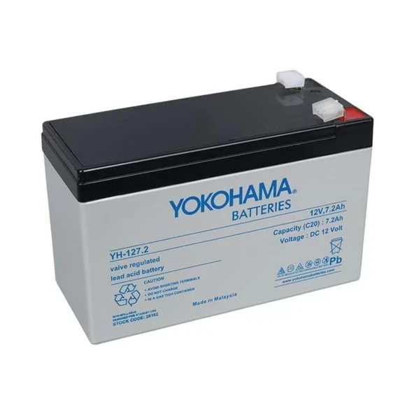 Yokohama Yh-127.2 12 Volt - 7.2 Amper Ups'Ler İçin Akü (150X65X90 Mm) ürün görseli 1
