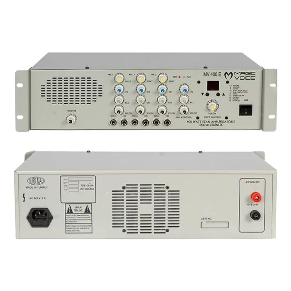 Magicvoice Mv-400Ef 400 Watt 3 Mikrofon Girişli Trafosuz Anfi ürün görseli 1
