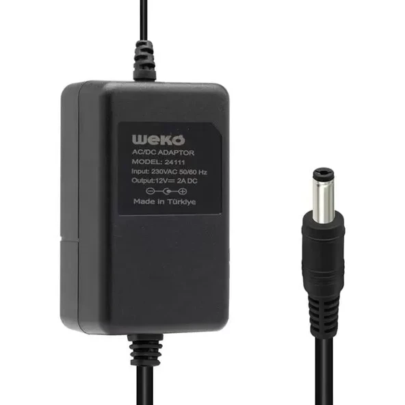 Weko 12 Volt 2 Amper 5.5*2.1 Uçlu Yerli Üretim Plastik Kasa Masaüstü Adaptör ürün görseli 1