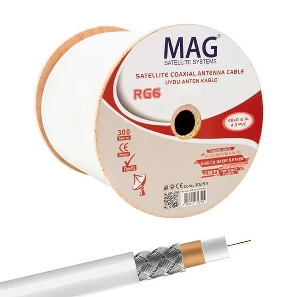 Mag Rg59 Fa 300 Metre Mini Anten Kablosu ürün görseli 1
