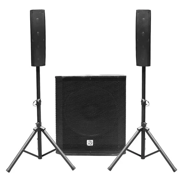 Shile Przz12A Aktif Ses Sistemi 15" Subwoofer 2 Adet Satellite Stand Hoparlör 350W Rms, Mdf Kasa, Bluetooth/Mp3/Fm ürün görseli 1