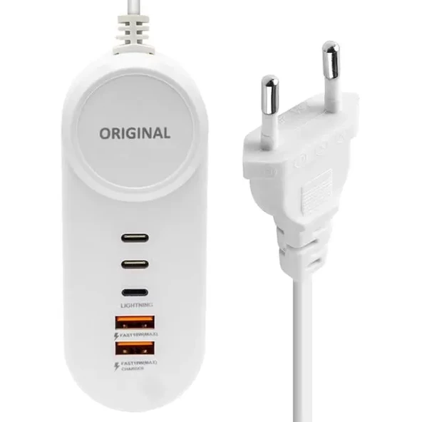 Pm-20659 15 Watt 2 Type-C + 2 Usb-A Şarj + Pd Lightning Adaptör ürün görseli 1