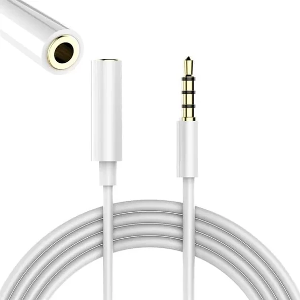 Pm-17603 3.5 Mm Erkek/Dişi 4 Boğumlu Aux Stereo Uzatma Kablosu 1 Metre ürün görseli 1