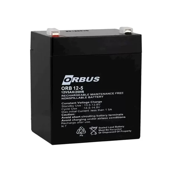 Orb12-5 12 Volt 5 Amper Kuru Akü (90X70X101 Mm) ürün görseli 1