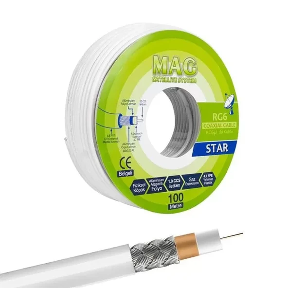 Mag Rg6-U4 İthal Anten Kablosu 100 Metre ürün görseli 1