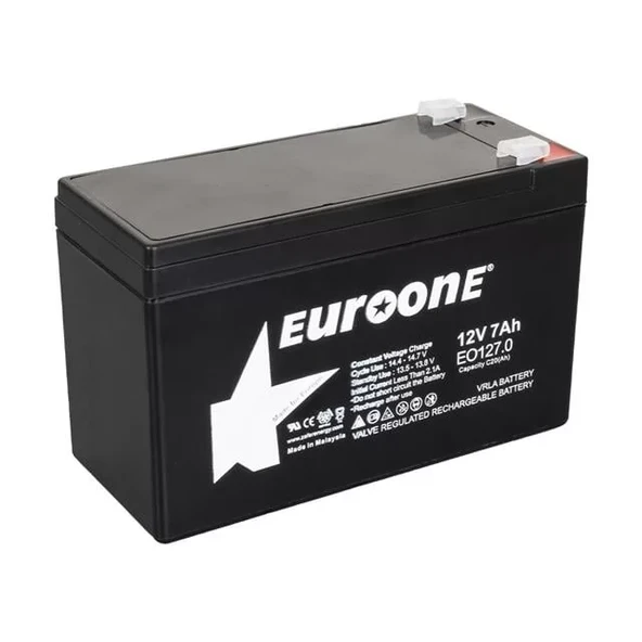 Euroone Eo127.0 12 Volt 7 Amper Bakımsız Kuru Akü ürün görseli 1