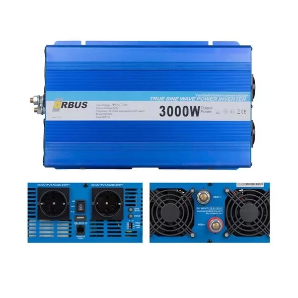 12 Volt 3000 Watt Tam Sinüs İnvertör ürün görseli 1