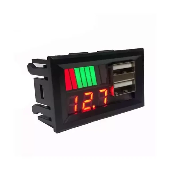 Ic278C Dijital Voltmetre Usb Çıkışlı Akü Göstergeli Dc 12Volt Aküler İçin ürün görseli 1
